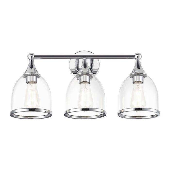 Livex Ashridge 3Lt Vanity Sconce, Polished Chrome/Clear