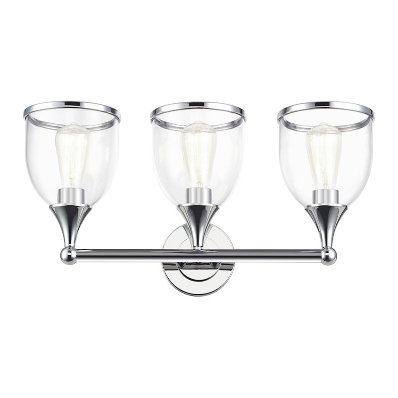 Livex Ashridge 3Lt Vanity Sconce, Polished Chrome/Clear