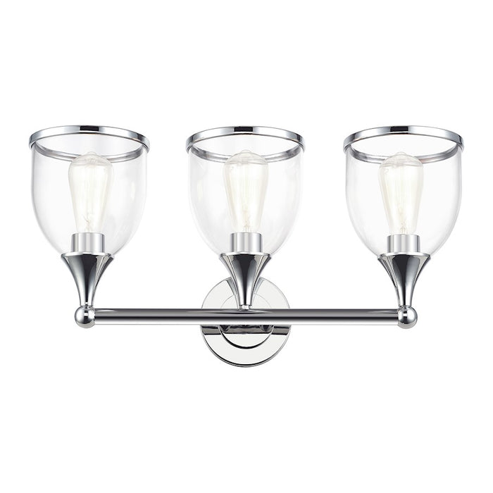 Livex Ashridge 3Lt Vanity Sconce, Polished Chrome/Clear