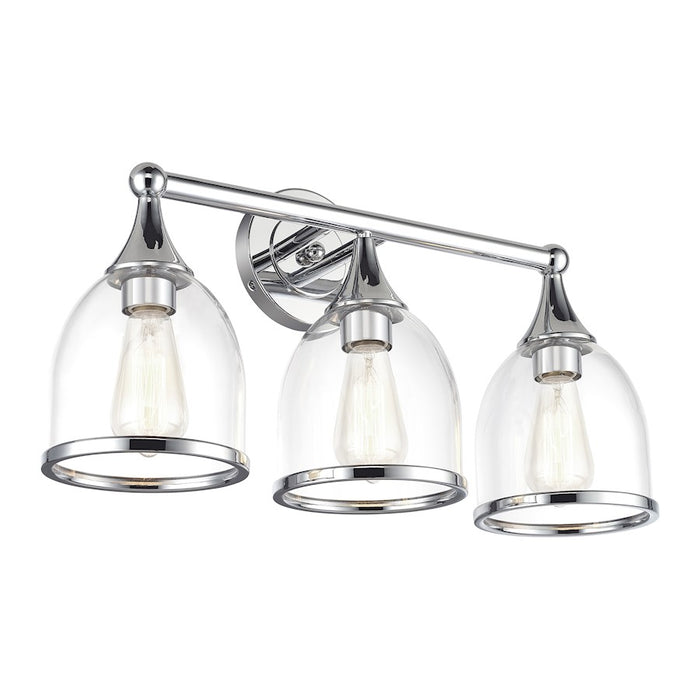 Livex Ashridge 3Lt Vanity Sconce, Polished Chrome/Clear