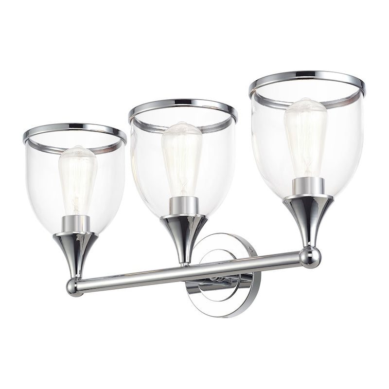 Livex Ashridge 3Lt Vanity Sconce, Polished Chrome/Clear