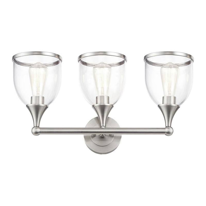 Livex Ashridge 3Lt Vanity Sconce, Brushed Nickel/Clear