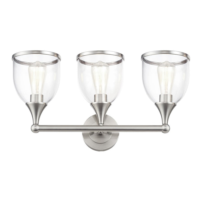 Livex Ashridge 3Lt Vanity Sconce, Brushed Nickel/Clear