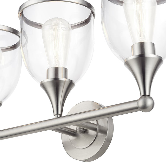 Livex Ashridge 3Lt Vanity Sconce, Brushed Nickel/Clear
