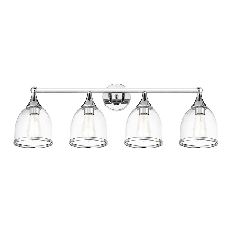 Livex Ashridge 4Lt Large Vanity Sconce, Polished Chrome/Clear