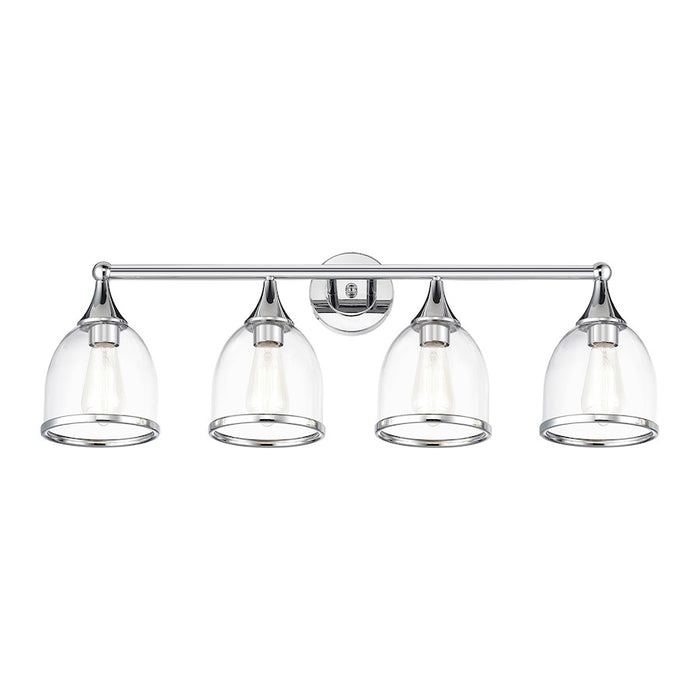 Livex Ashridge 4Lt Large Vanity Sconce, Polished Chrome/Clear