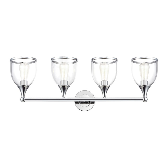 Livex Ashridge 4Lt Large Vanity Sconce, Polished Chrome/Clear