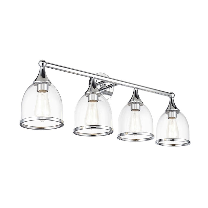 Livex Ashridge 4Lt Large Vanity Sconce, Polished Chrome/Clear