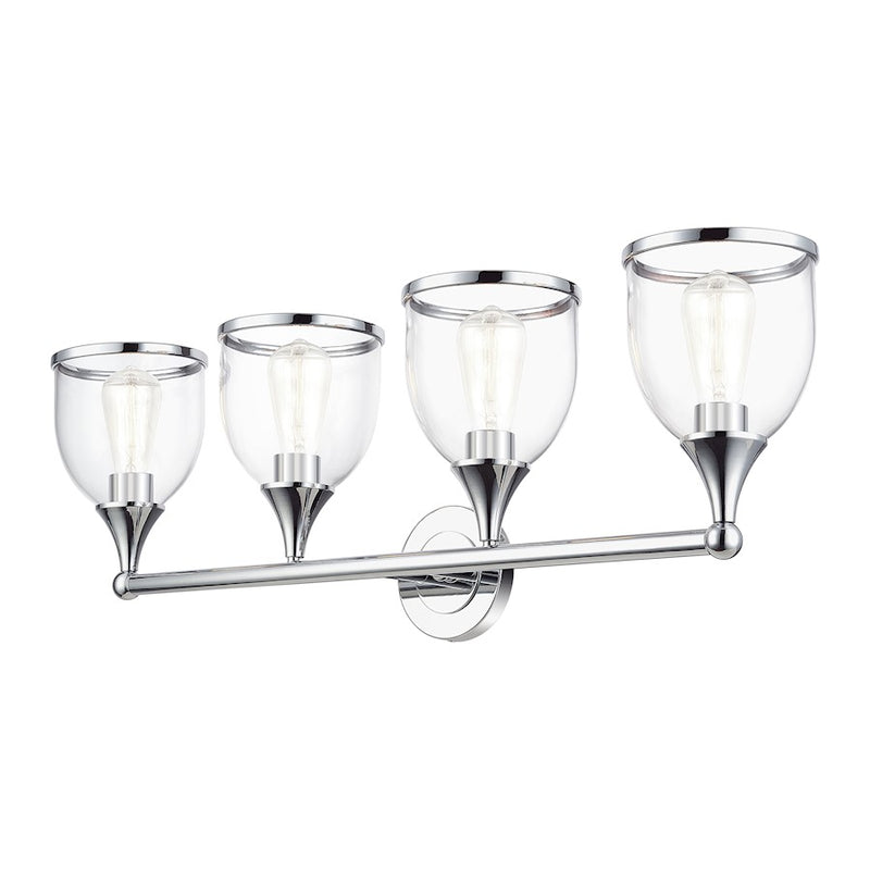 Livex Ashridge 4Lt Large Vanity Sconce, Polished Chrome/Clear