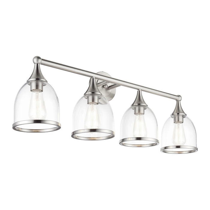 Livex Ashridge 4Lt Large Vanity Sconce, Brushed Nickel/Clear