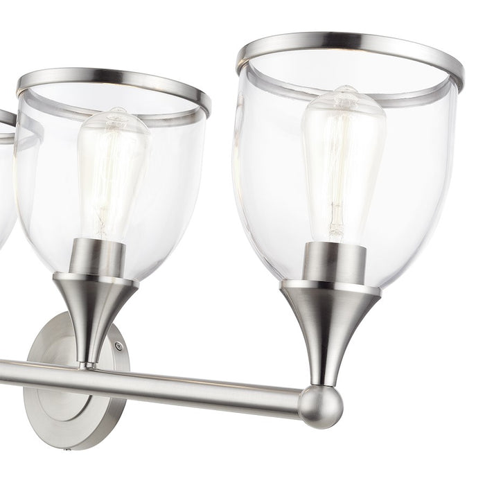 Livex Ashridge 4Lt Large Vanity Sconce, Brushed Nickel/Clear