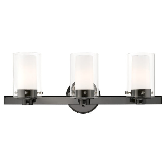 Livex Manhattan Vanity Sconce, Black Chrome/Clear/Opal Inner