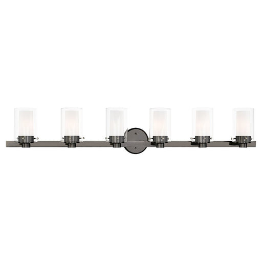 Livex Manhattan Vanity Sconce, Black Chrome/Clear/Opal Inner