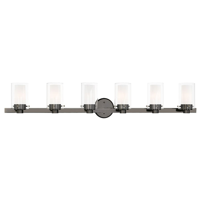 Livex Manhattan Vanity Sconce, Black Chrome/Clear/Opal Inner