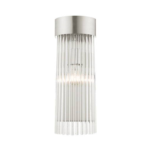 Livex Norwich 1 Light Sconce, Drum Shade/Crystal Rods