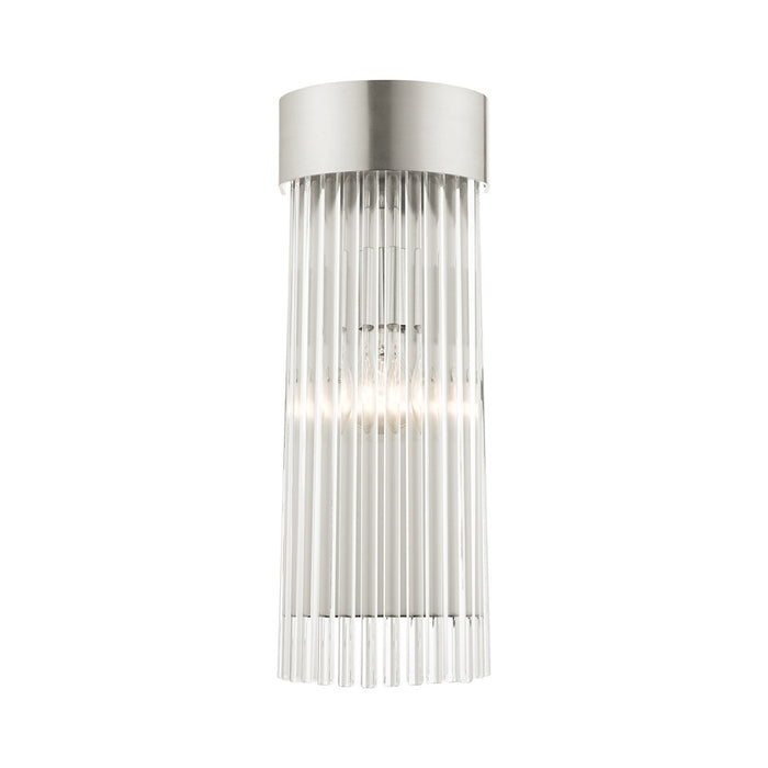 Livex Norwich 1 Light Sconce, Drum Shade/Crystal Rods