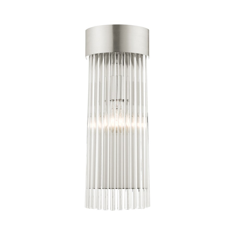 Livex Norwich 1 Light Sconce, Drum Shade/Crystal Rods