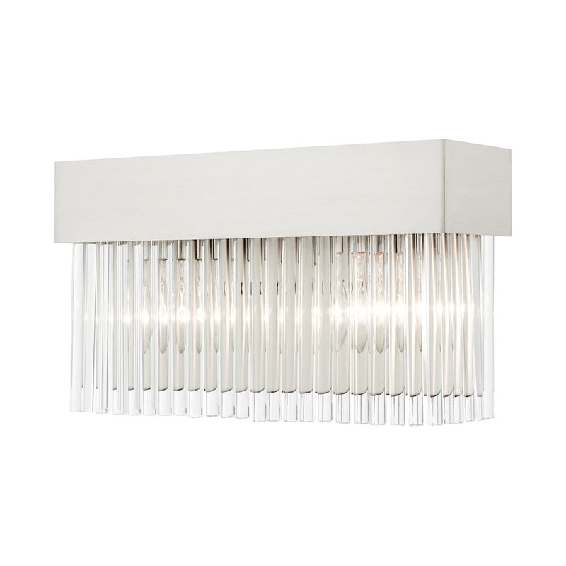 Livex Norwich Sconce, Drum Shade/Crystal Rods