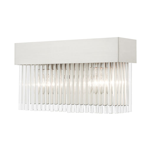 Livex Norwich Sconce, Drum Shade/Crystal Rods