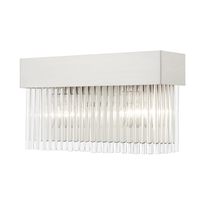 Livex Norwich Sconce, Drum Shade/Crystal Rods