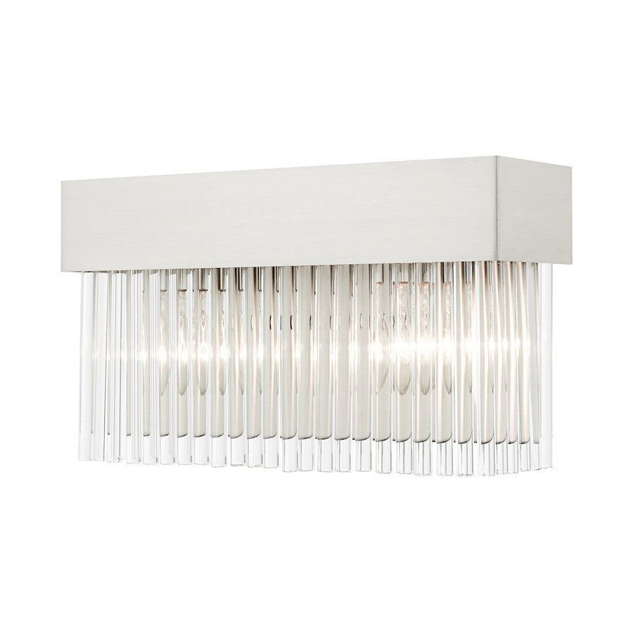 Livex Norwich Sconce, Drum Shade/Crystal Rods