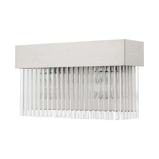 Livex Norwich Sconce, Drum Shade/Crystal Rods