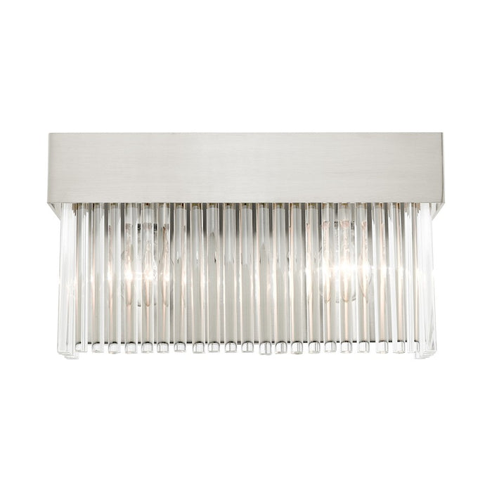 Livex Norwich Sconce, Drum Shade/Crystal Rods
