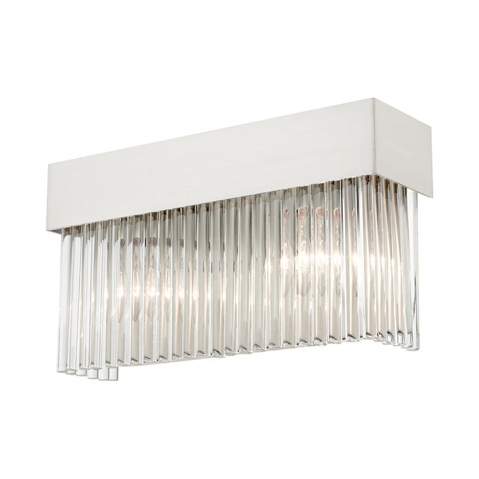 Livex Norwich Sconce, Drum Shade/Crystal Rods