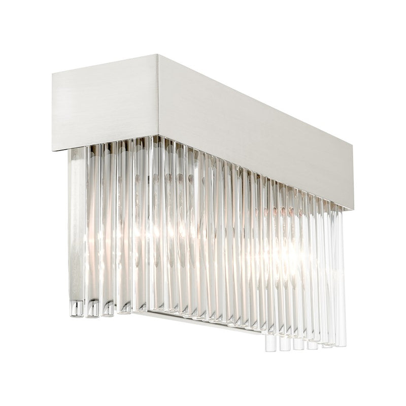 Livex Norwich Sconce, Drum Shade/Crystal Rods