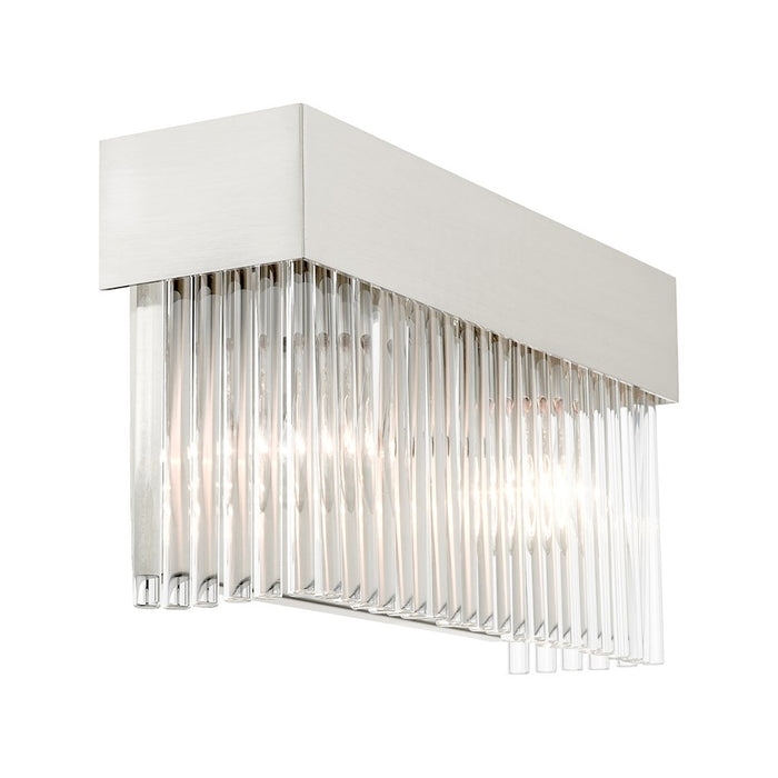 Livex Norwich Sconce, Drum Shade/Crystal Rods