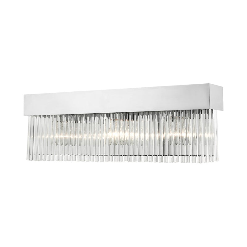 Livex Norwich Sconce, Drum Shade/Crystal Rods
