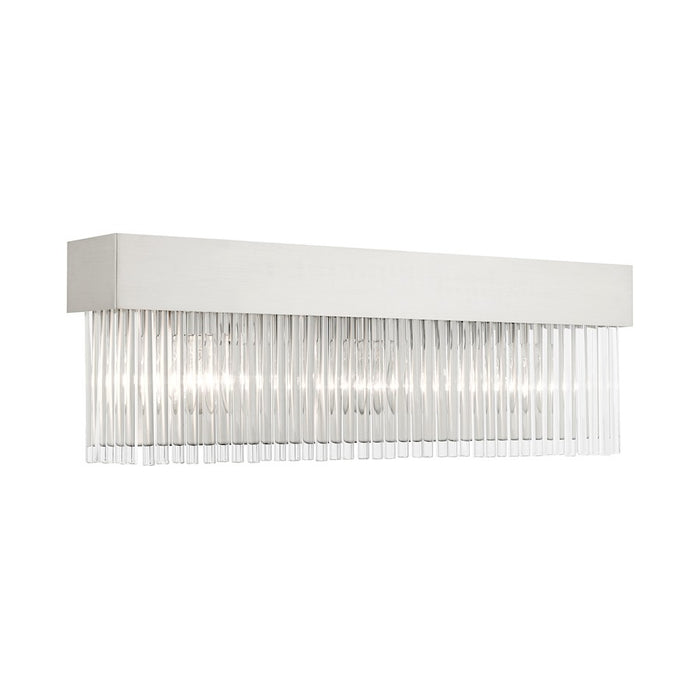 Livex Norwich Sconce, Drum Shade/Crystal Rods