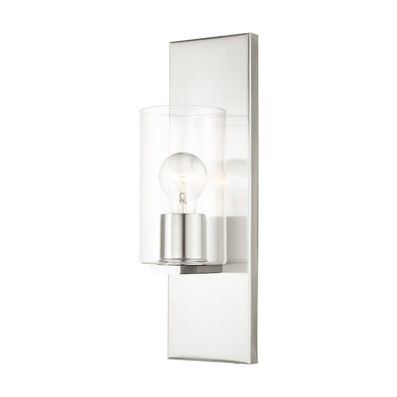 Livex Zurich 1 Light Sconce, Clear Glass
