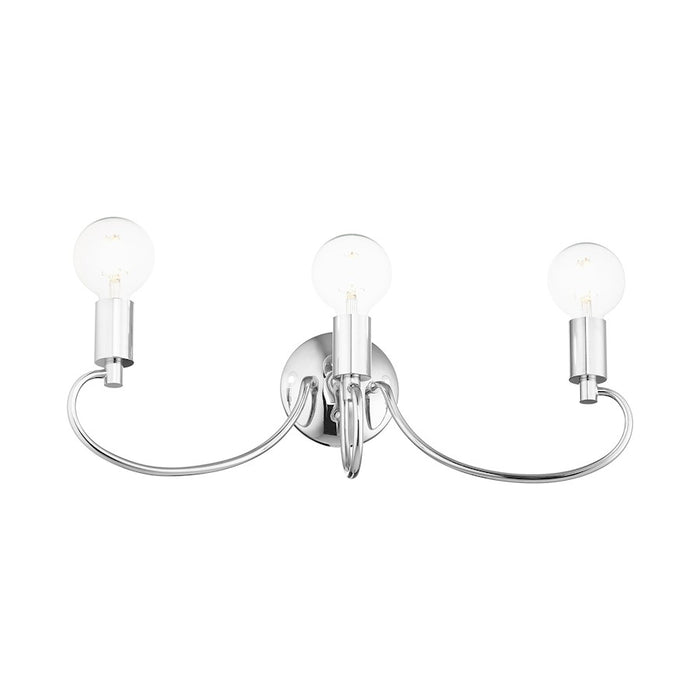 Livex Bari 3 Light Vanity Sconce, Polished Chrome