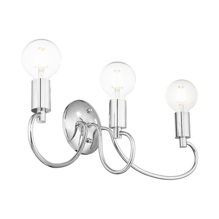 Livex Bari 3 Light Vanity Sconce, Polished Chrome