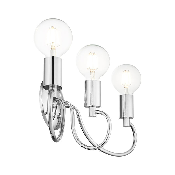 Livex Bari 3 Light Vanity Sconce, Polished Chrome