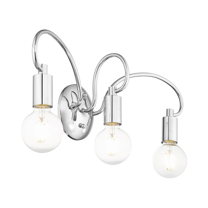 Livex Bari 3 Light Vanity Sconce, Polished Chrome