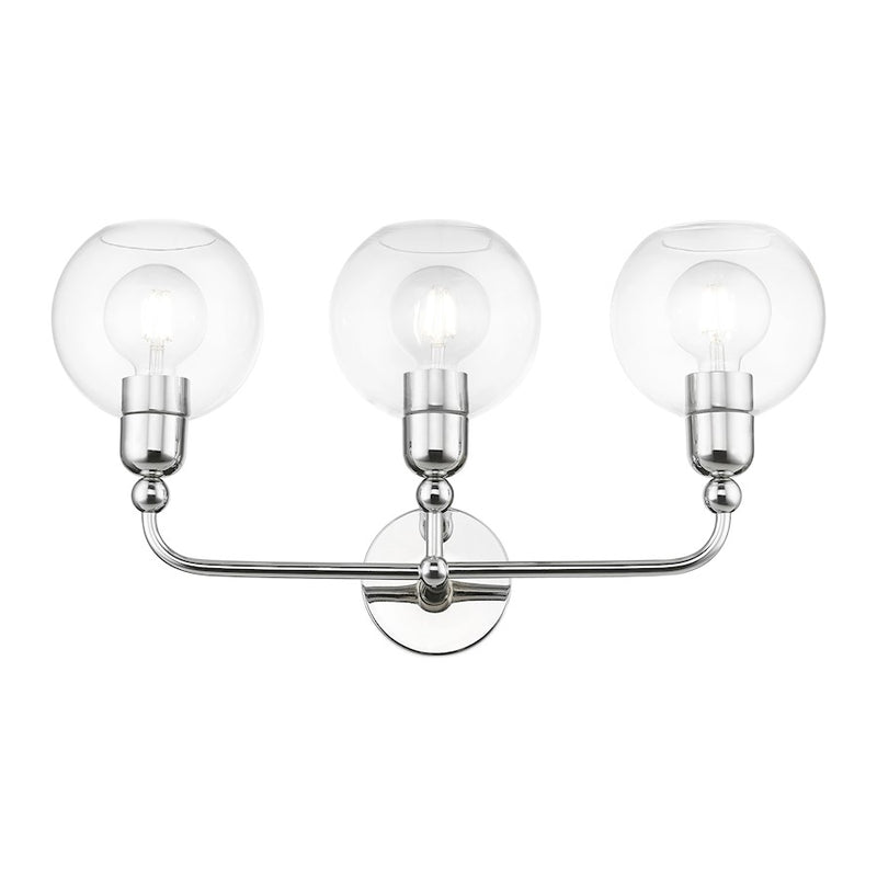 Livex Downtown 3 Light Sphere Vanity Sconce