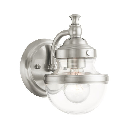 Livex Oldwick 1 Light Sconce, Hand Blown Clear