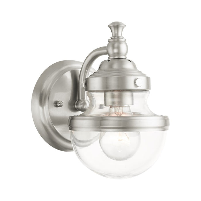 Livex Oldwick 1 Light Sconce, Hand Blown Clear