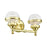 Livex Oldwick 2 Light Bath Vanity, Polished Brass/Hand Blown Clear