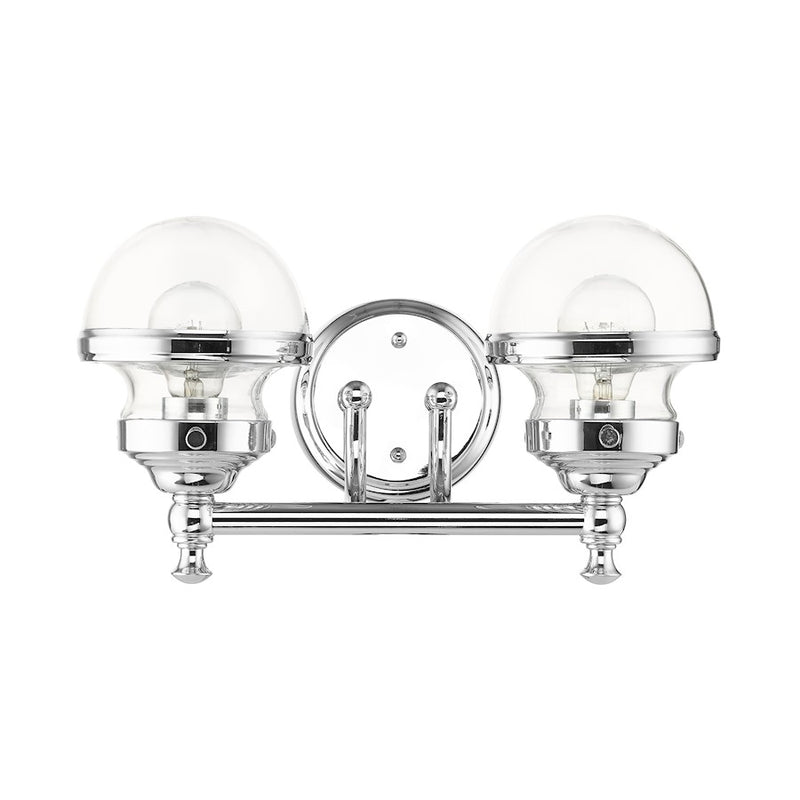 Livex Oldwick Vanity Sconce, Hand Blown Clear