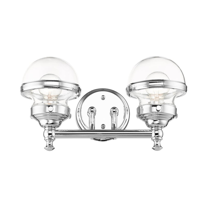 Livex Oldwick Vanity Sconce, Hand Blown Clear