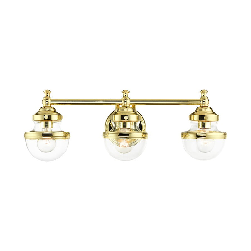 Livex Oldwick Vanity Sconce, Hand Blown Clear