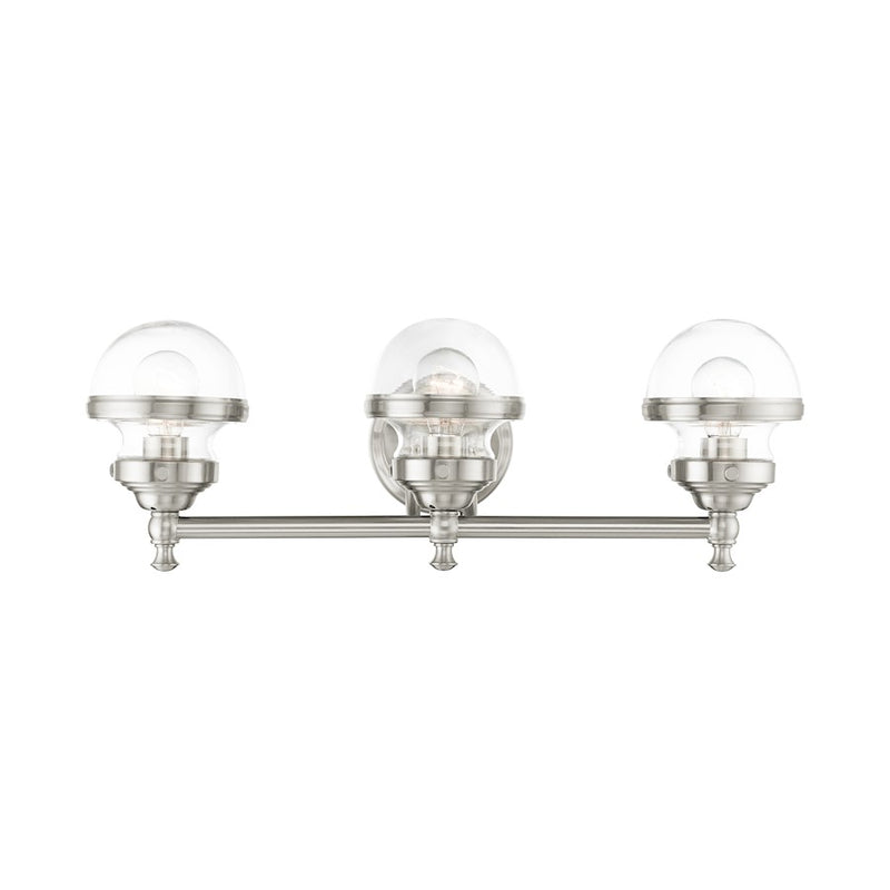 Livex Oldwick Vanity Sconce, Hand Blown Clear