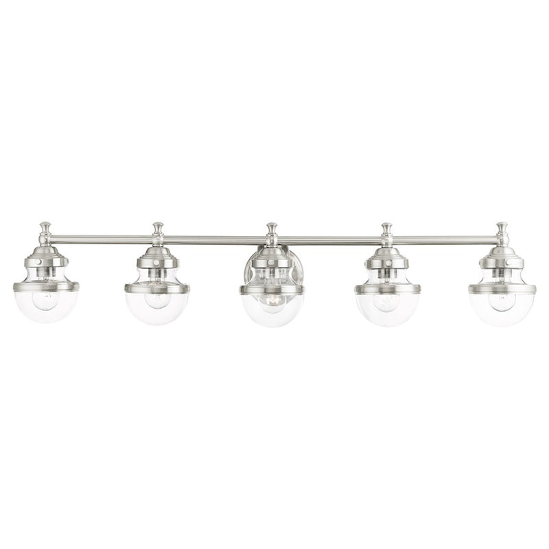 Livex Oldwick Vanity Sconce, Hand Blown Clear
