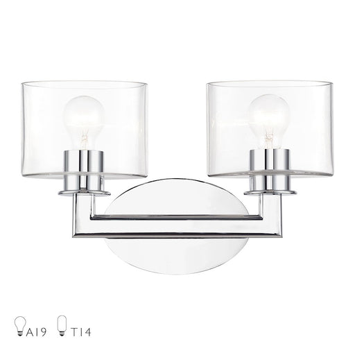 Livex Bernardino 2Lt Vanity Sconce, Polished Chrome/Clear - 17912-05