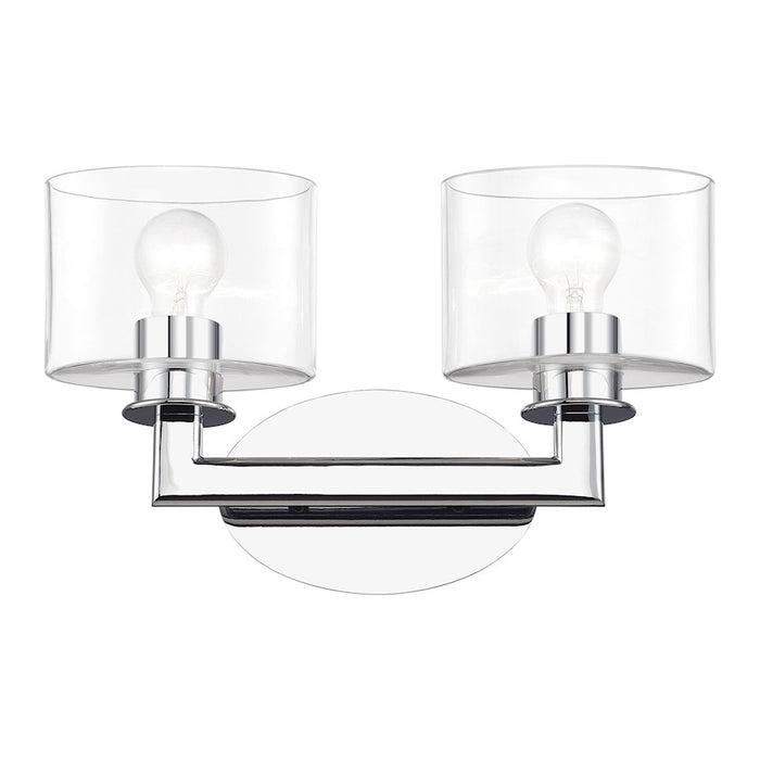Livex Bernardino 2Lt Vanity Sconce, Polished Chrome/Clear