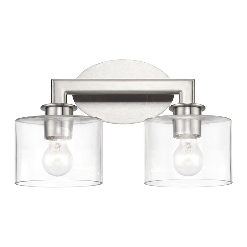 Livex Bernardino 2Lt Vanity Sconce, Brushed Nickel/Clear