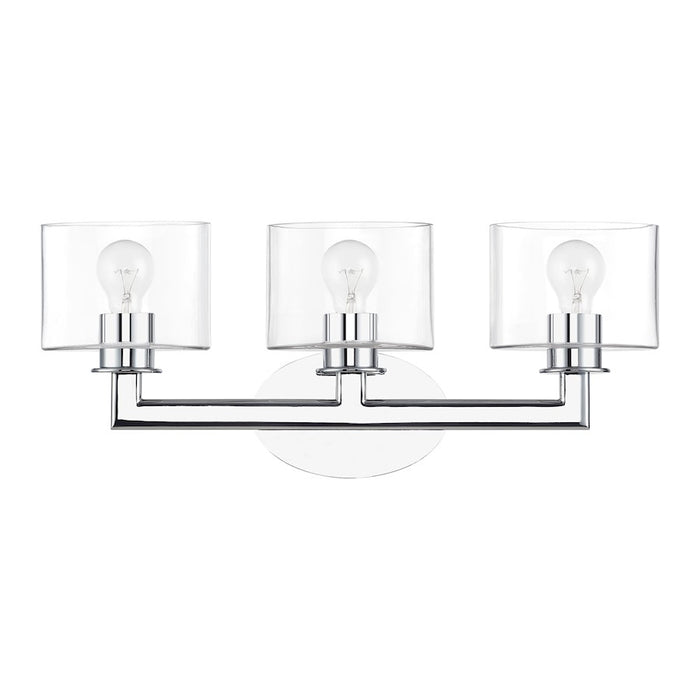 Livex Bernardino 3Lt Vanity Sconce, Polished Chrome/Clear